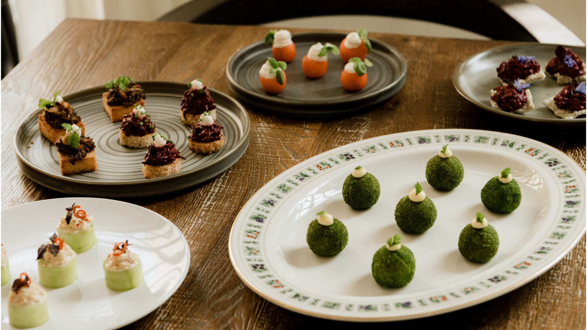 Canapé selection for events at Café Mission, Spitalfields